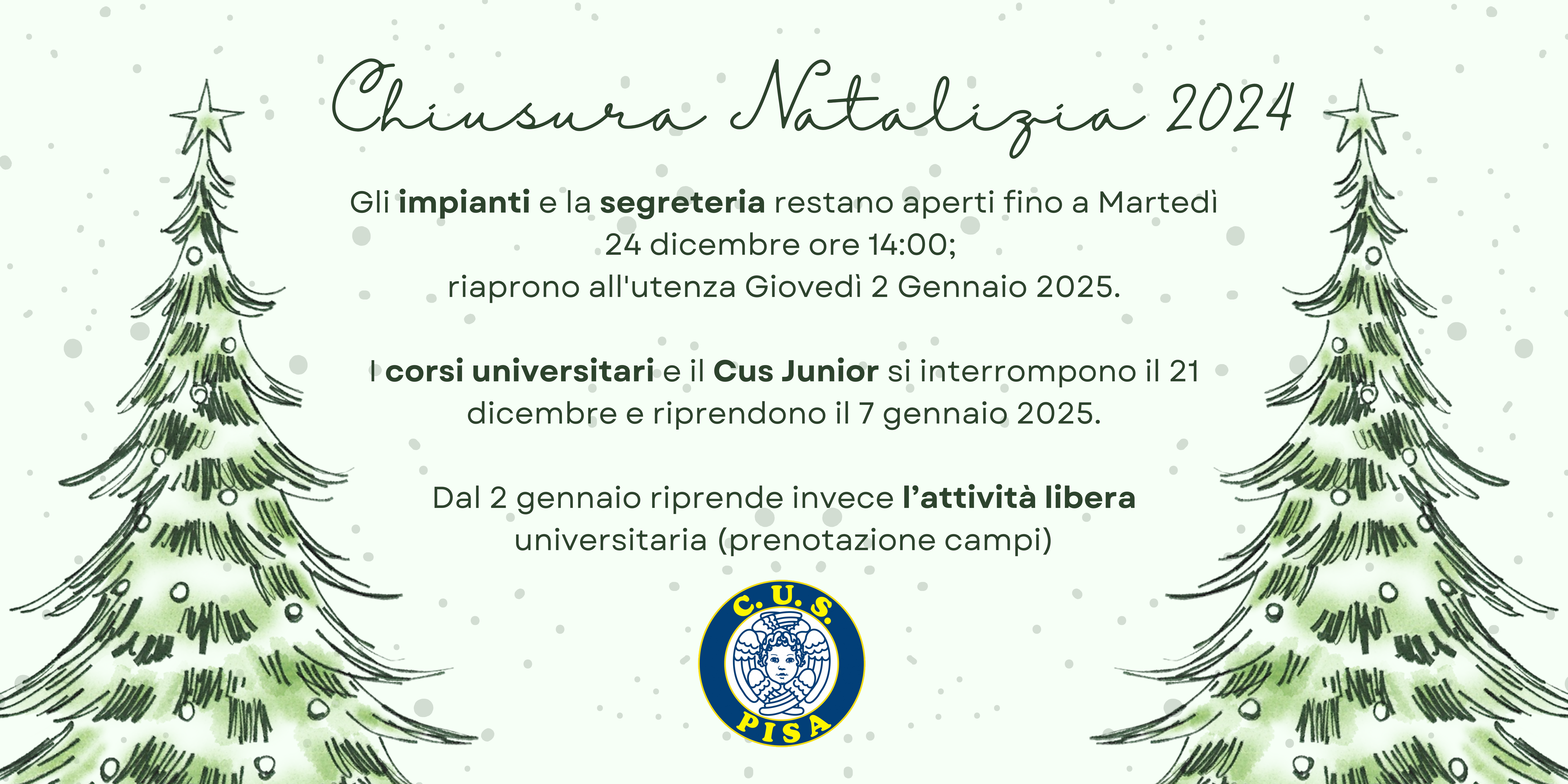 Chiusura Natalizia 2024